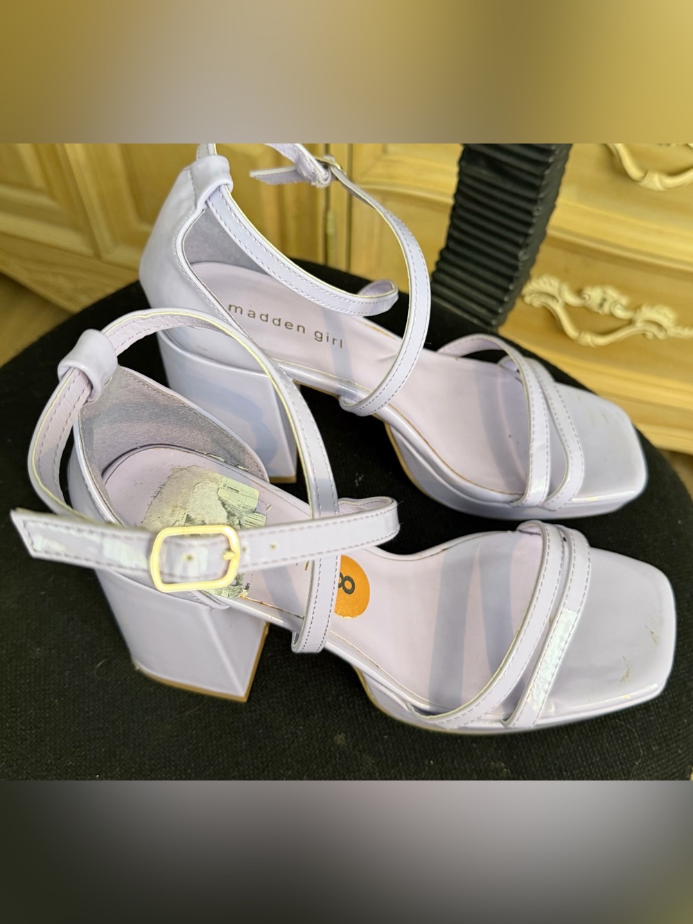 Madden Girl Lilac Strappy Block Heel Sandals